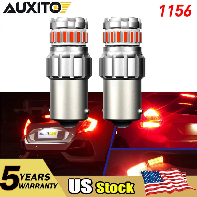 AUXITO Error Free BA15S 1156 7506 Red LED Turn Signal Brake Tail Stop Light HUS