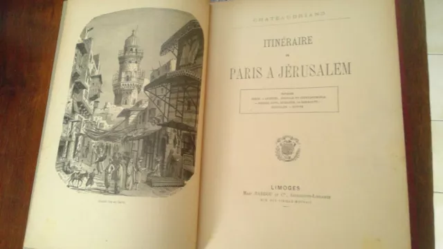 Livre ancien rare :  Itinéraire De Paris à Jérusalem Chateaubriand 2