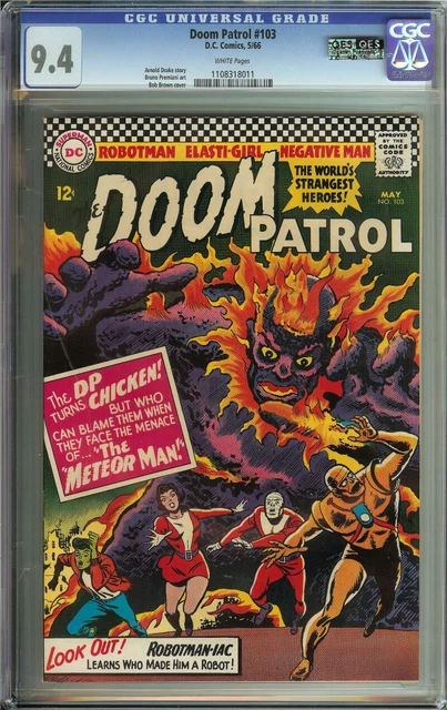 Doom Patrol #103 Cgc 9.4 White Pages // Bob Brown Cover 1966