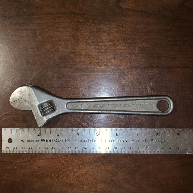 VINTAGE CRESCENT TOOL Co. 8" Inch Thick Head Adjustable Wrench