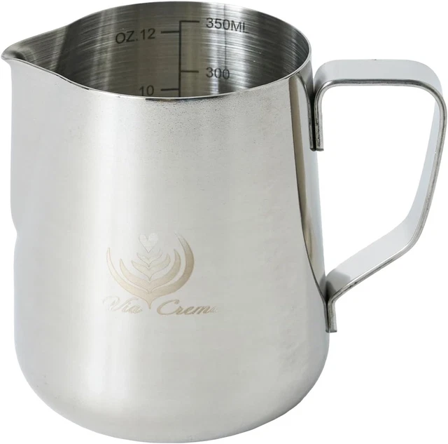 Bricco Per Latte In Acciaio Inox 150 Ml - Per Cappuccino E Latte Art, Design A Becco D'uccello