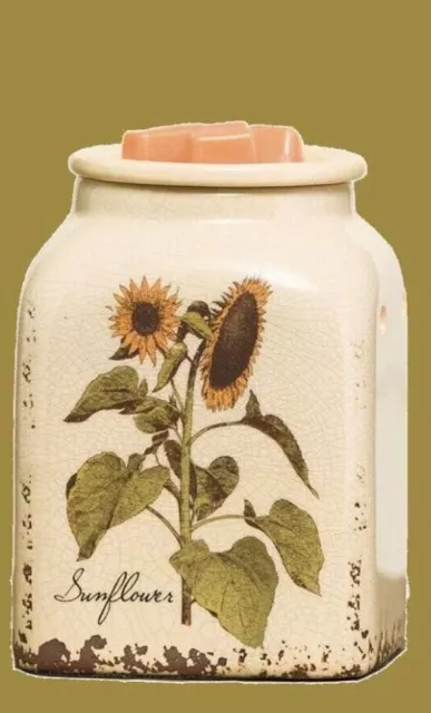 SCENTSY Warmer RUSTIC SUNFLOWER RETIRED Full Size SUMMER FLORAL