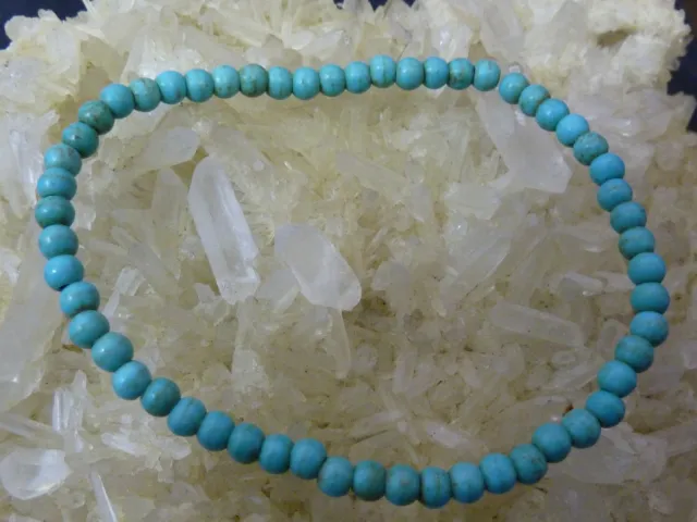 Bracelet Turquoise Perles 4 Mm Litho-Reiki