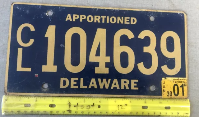 *License Plate, Delaware, Apportioned, CL 104639