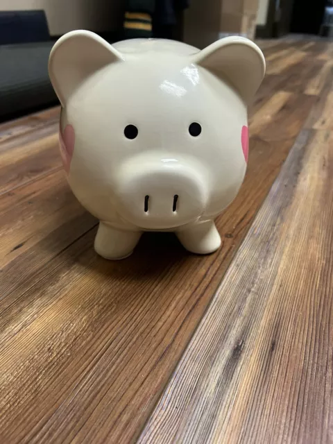 Multi Color Hearts Ceramic Piggy Bank