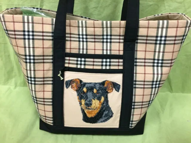 Beautiful Custom Embroidered Manchester Terrier Tote