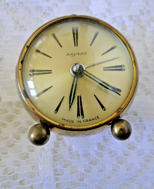 Vintage Rare Réveil de Voyage Emes Wind-Up Boîtier Cuir Pliable Montre