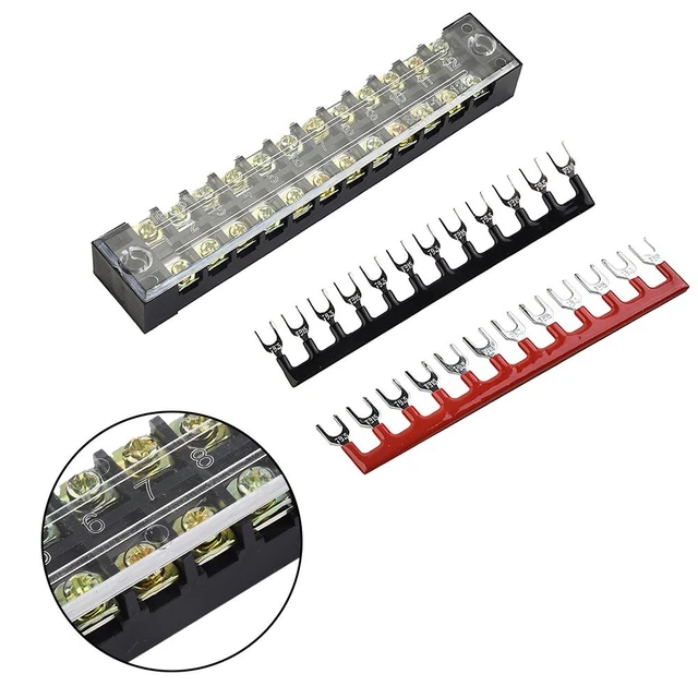 Wire Router Plastic Block WIRE CONNECTION TERMINAL Block 12 Positions Dual Raw Strip Plastic Kit ...
