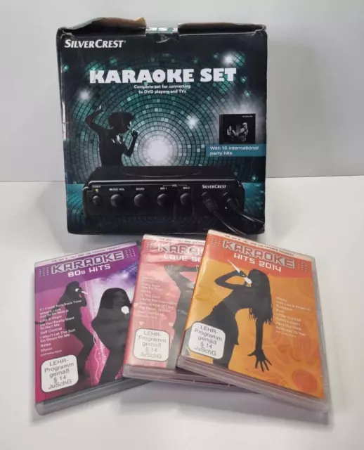 Silver Crest Home Tech Karaoke Set mit 2 Mikrofonen, 4 CDs 2