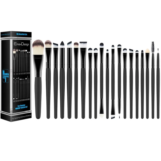 Set di 20 pennelli pennelli professionali per trucco, volto ombretti, Eyeliner…