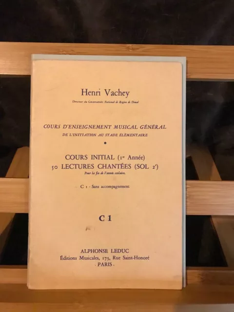 Henri Vachey Cours d'enseignement musical général volume C1 sans acc. Leduc