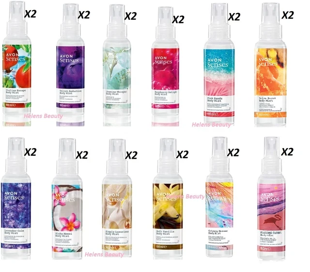 AVON SENSES 2 x BODY MISTS / SCENTED SPRITZ.  100ml each ~ *PLEASE CHOOSE SCENT*