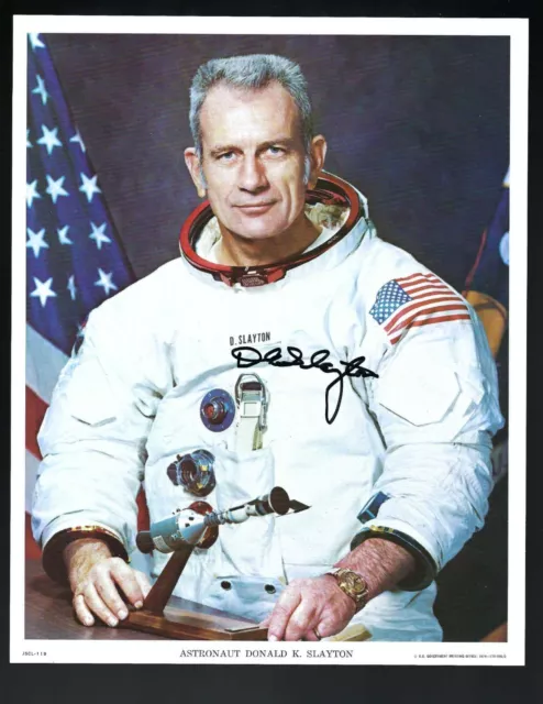 Deke Slayton signed 8x10 lithograph Apollo-Soyuz Astronaut uninscribed! WSS