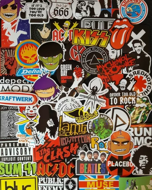 ROCK MUSIC BAND Stickers Bulk Vinyl Skate Laptop Car Guitar Musician  Instrument £2.33 - PicClick UK