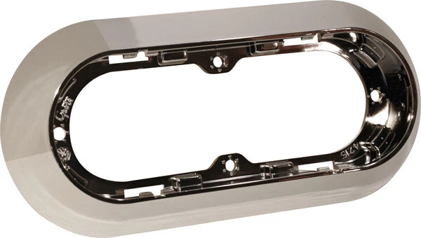 Grote 42153 Chrome Surface-Mount Snap-In Flange (For 6 Oval Lights)
