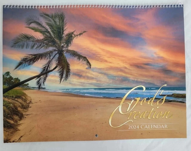 2024 GOD'S CREATION Appointment Wall Calendar NIV 9"x12" spiralbound