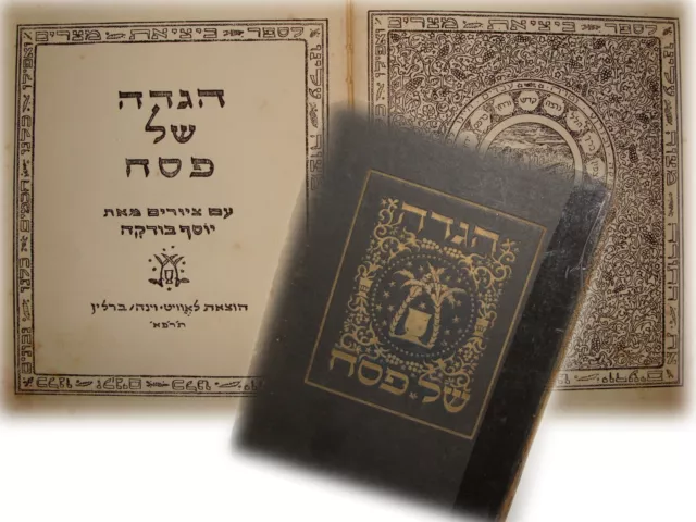 RARE Jewish Judaica 1921 Wien Berlin Hebrew Passover Haggadah Art Budko Book