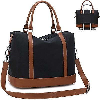Women Ladies Weekender Travel Bag Canvas Overnight Carry-on Duffel Tote Luggage