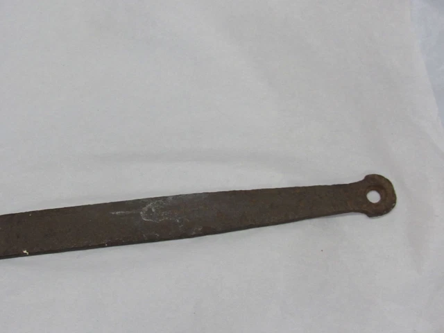 Antique Primitive Hand Forged Iron Barn Door Strap Hinge Set Locking 4