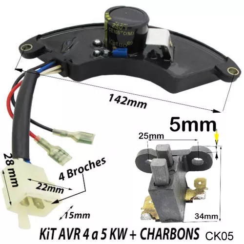 Groupe électrogène PIECE Génératrice carte Régulateur AVR 4 5 KVA Charbon  CK05