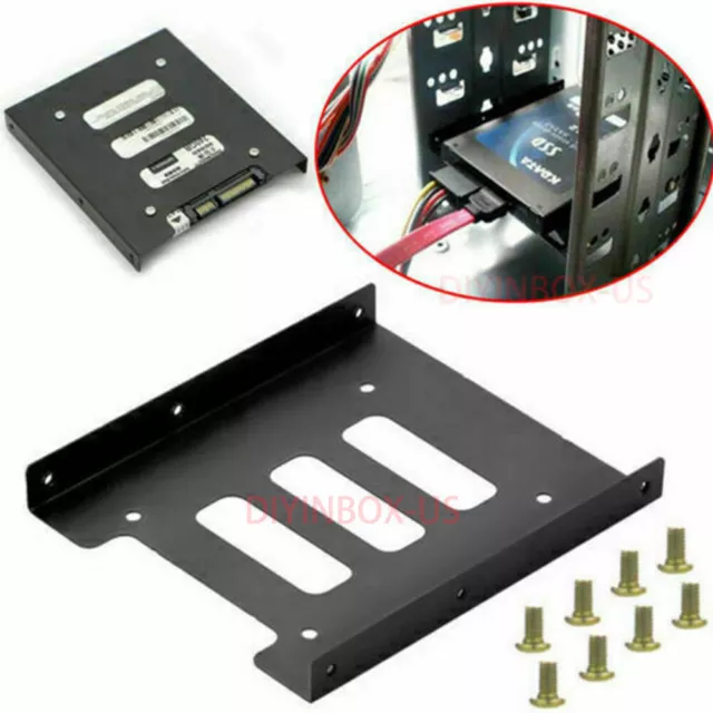 Lot 2.5" to 3.5" Bay SSD Metal Hard Drive HDD Mounting Bracket Adapter Dock Tray 2