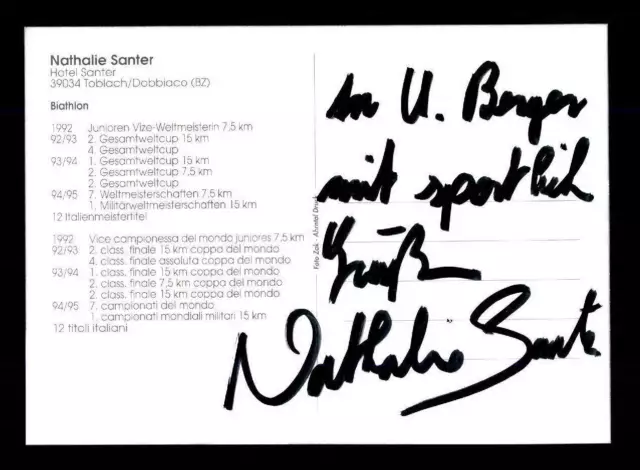 Nathalie Santer Autogrammkarte Original Signiert Biathlon + A 151252 2