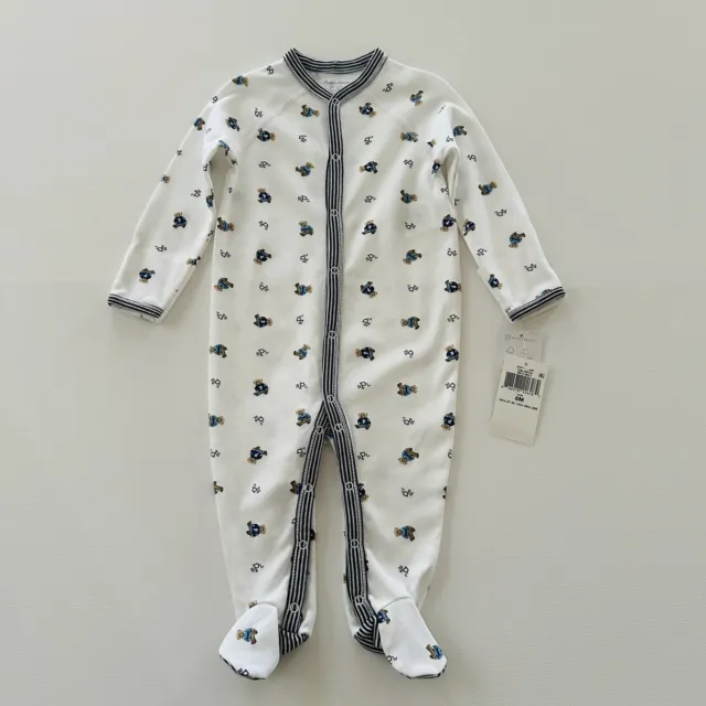 Ralph Lauren 6 Months Baby Boy Polo Bear Print Footie Pajamas