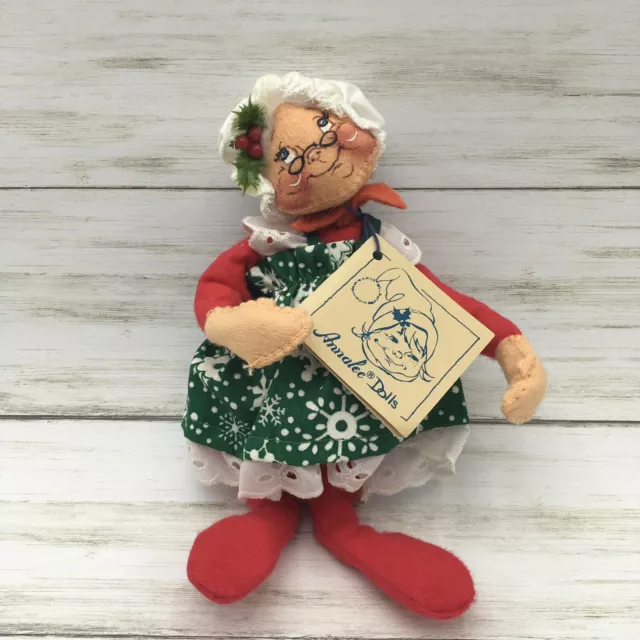 Annalee '88 Vintage MRS CLAUSE GREEN APRON 7"