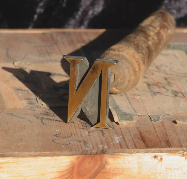 Buchstabe "N" Vergoldestempel Initial Prägestempel Messing Buchbinder Werkzeug