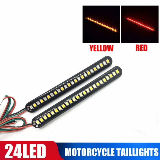 Pair 24LED Car Strip Tailgate Light Bar Reverse Brake Tail Flowing Turn Signal
