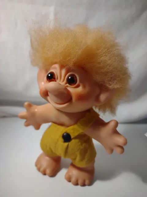Original 5" Thomas Dam troll, 1960's, glass eyes intact, hair original