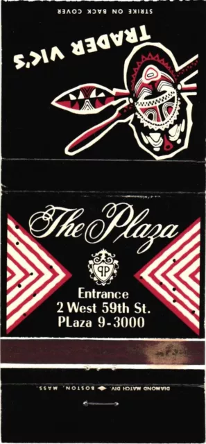 The Plaza Trader Vic's Restaurant Vintage Matchbook Cover