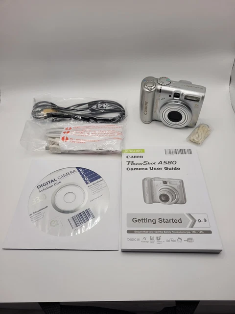 CANON POWERSHOT A580 8.0MP Digital Camera Silver W