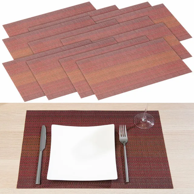 Rosenstein & Söhne 12er-Set abwaschbare PVC-Polyester-Tischsets, 45 x 30 cm