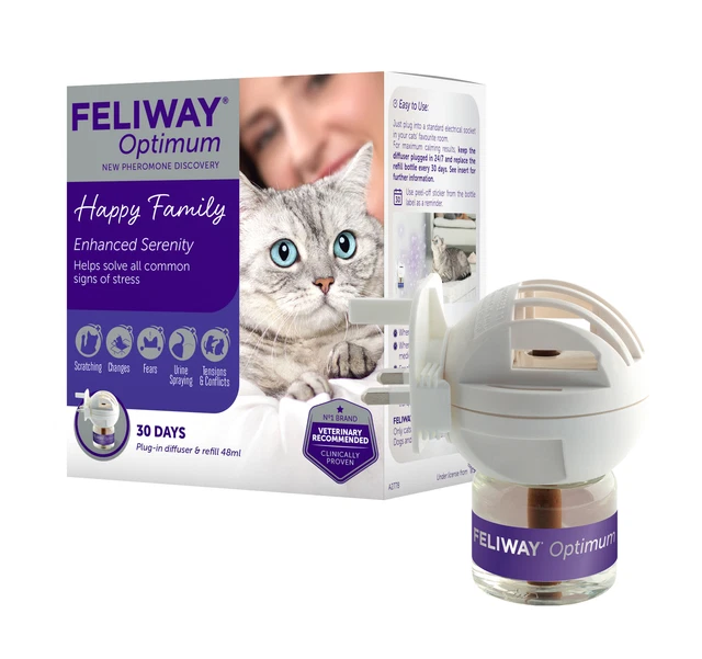 Feliway Optimum Diffuser & 30 Day Refill For Cats - 48ml