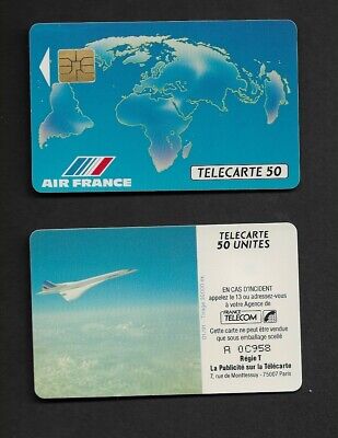 AIR FRANCE PHONECARD CARTE TELEPHONIQUE CONCORDE SUPERSONIQUE AVION RARE 