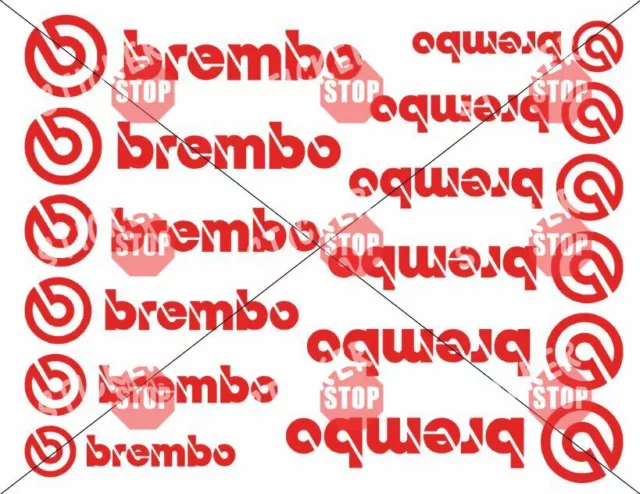 12 BREMBO DECAL Sticker Vinyl Caliper Brake Red Heat Resistant 6 Sizes  Pairs $7.49 - PicClick