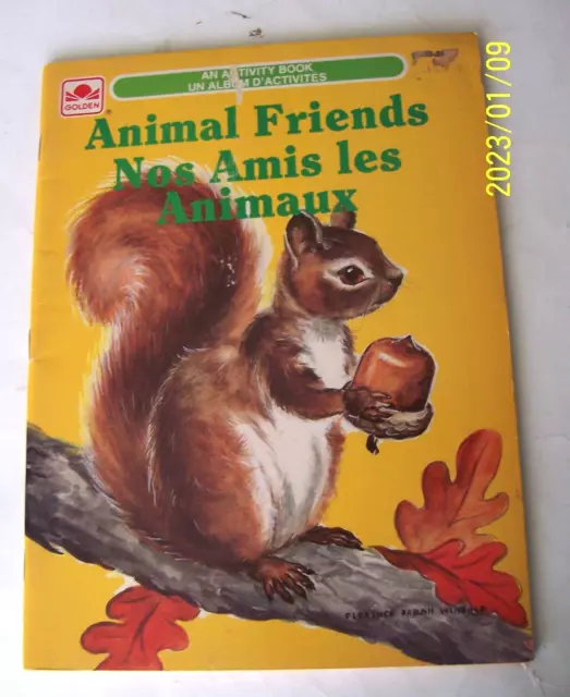 1975 Golden Animal Friends Activity Book - Coloring & Dot To Dot