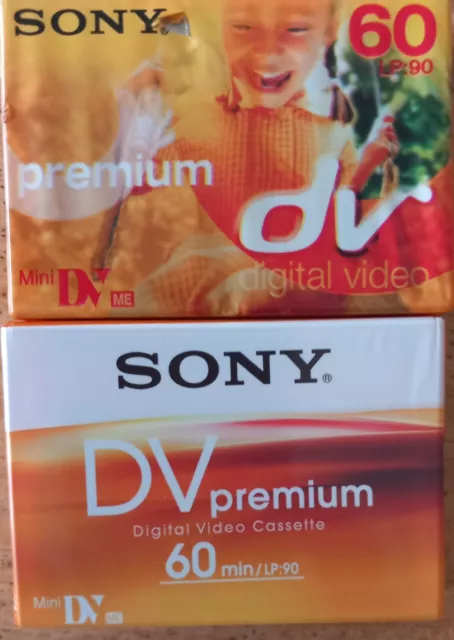 2 Cassettes  k7  MiniDV Mini Dv sony 60 minutes neuves MAIS BLISTER ABIME