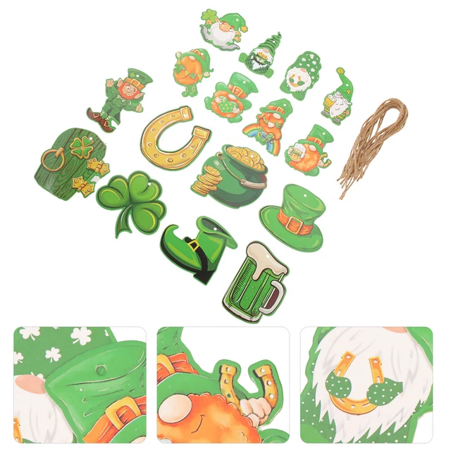 16 un. decoraciones de día para decoración de pared de puerta delantera de San Patricio