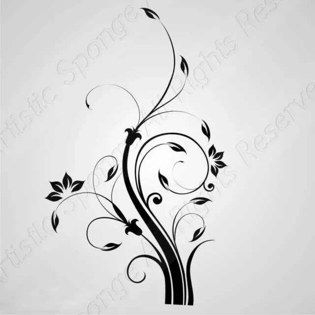 Floral Flower Plant BIG SIZES Reusable Stencil Wall Decor Shabby Chic / Deco18