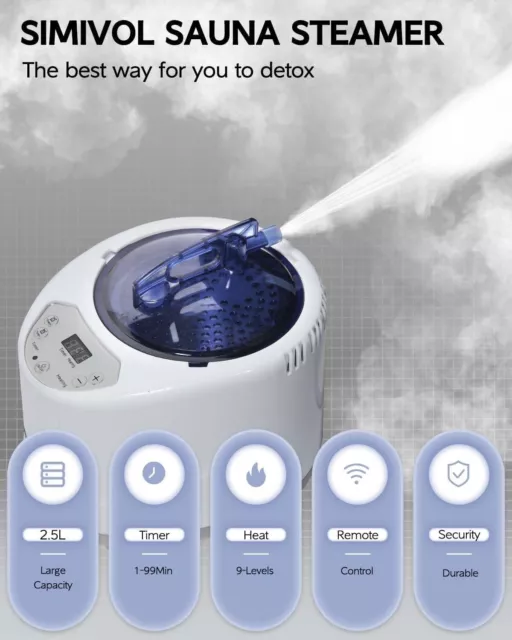 Portable Sauna Steamer Steam Generator Pot Machine Evaporator Home SPA &Timer