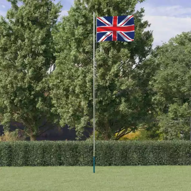 Flagge Großbritanniens mit Mast UK Fahne Nationalflagge Länderflagge vidaXL