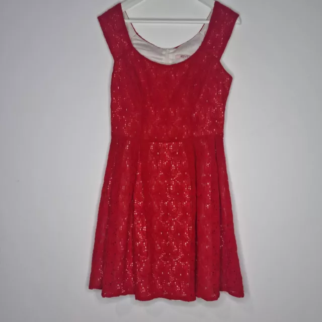 Review Size 12 Red Lace Fit And Flare Cocktail Party Dress