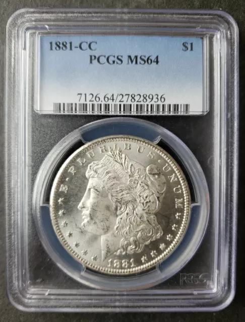 1881 CC $1 Morgan Silver Dollar PCGS MS64