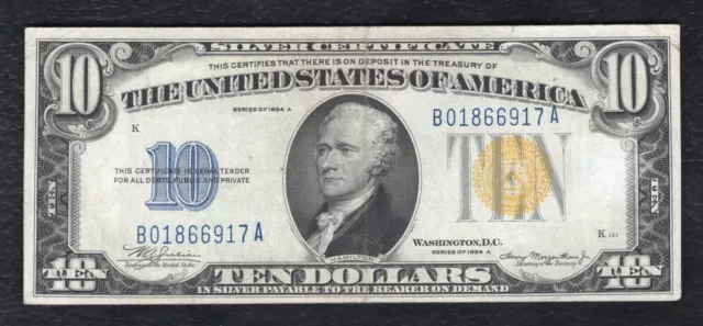 Fr. 2309 1934-A $10 Ten Dollars “North Africa” Silver Certificate About Unc (C)