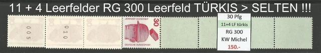 RM Unfallverhütung 30 Pfg RG 300 ROLLENENDE RE 11 + 4 LF türkis (SELTEN !!!) **