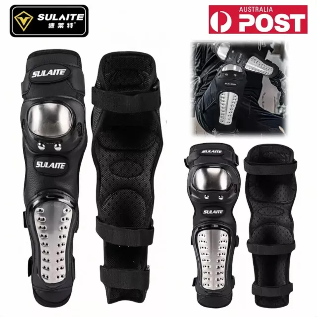 SULAITE Motorcycle Elbow KneePad Protectors Motocross Stainless Steel Guard AU