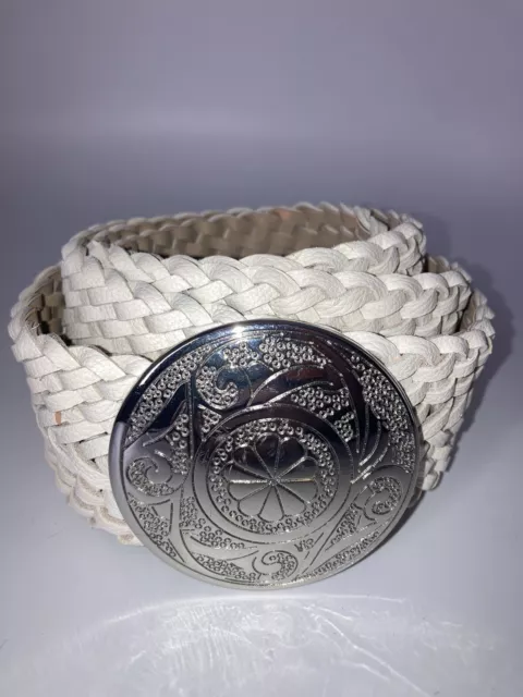 Vintage Chico’s Braided Belt Silver Buckle 45”