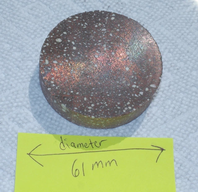 MICHIGAN COPPER FIREBRICK fire brick circular slab preform ROUGH 61mm